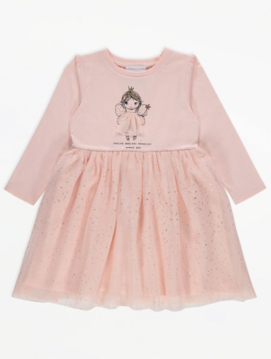 Pink Fairy Print Tulle Skirt Dress ...